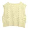 Vintage Chains & Links Cable Knit Lambswool Cropped Vest Canary : M - Thumbnail 4