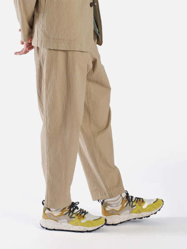 Universal Works Pleated Track Pant - Summer Oak Seersucker II
