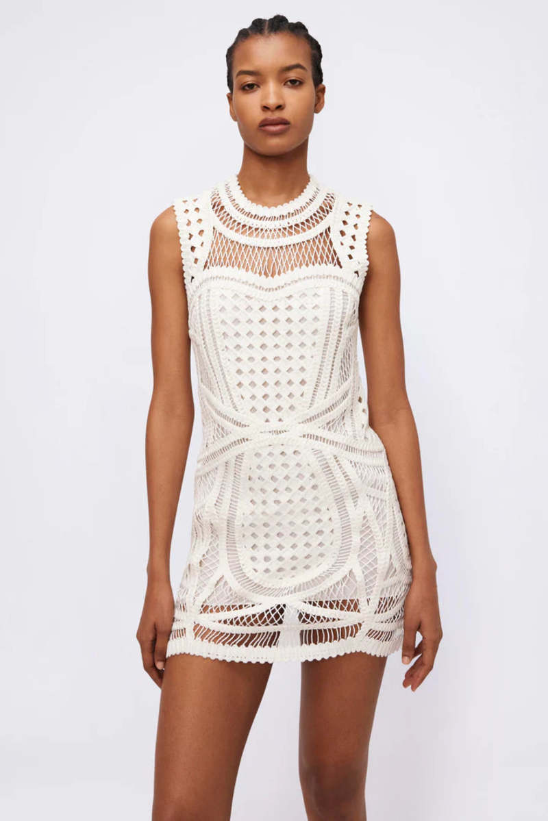 Jonathan Simkhai Coen Mini Dress White Garmentory