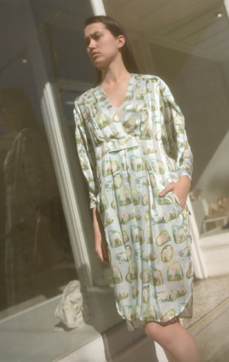 carven green dress Agneau Fashion