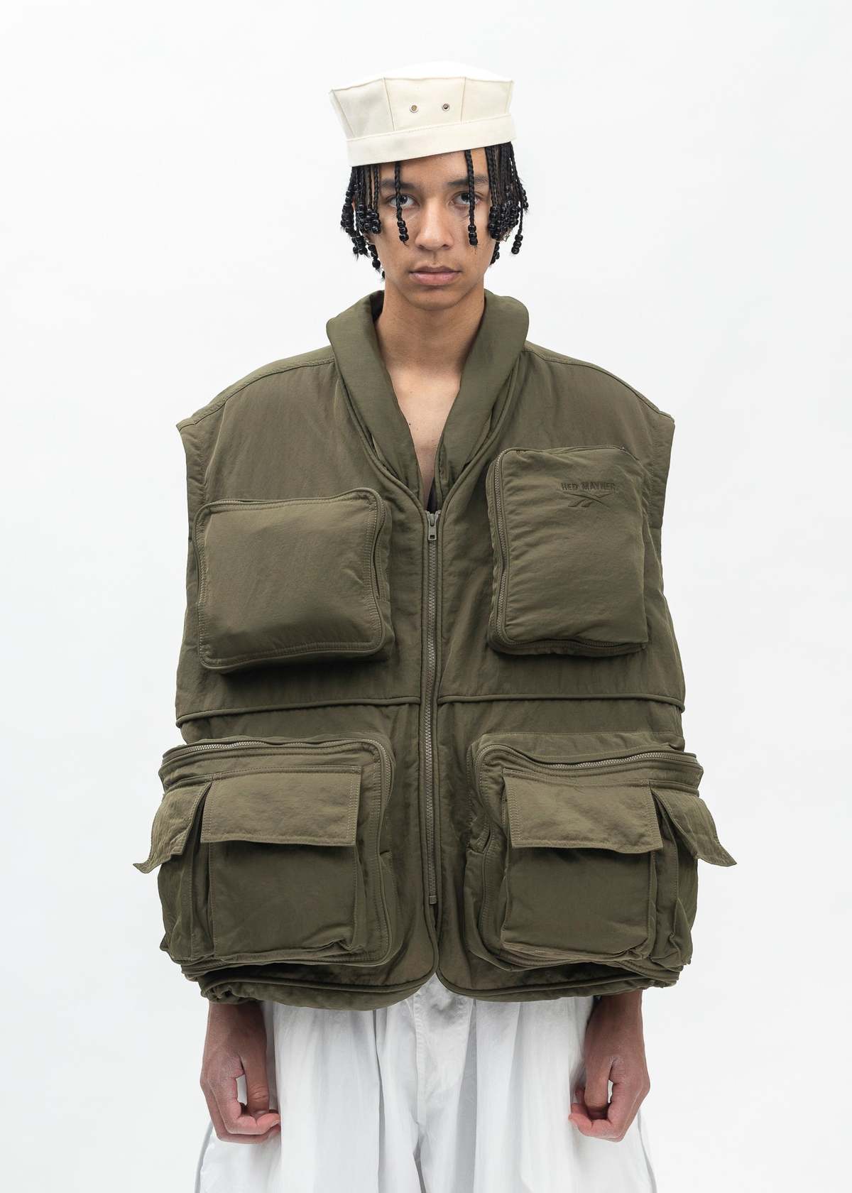トップス HED MAYNER DOUBLE LAYERED CARGO VEST Hed Mayner X Reebok Pocketed Vest - Army Green | Garmentory