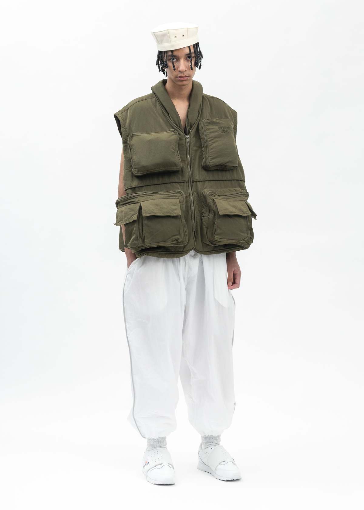 トップス HED MAYNER / Cargo Vest Hed Mayner X Reebok Pocketed Vest - Army Green | Garmentory