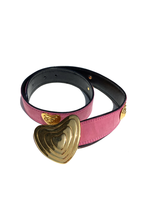 Escada Suede pink belt with gold heart il_340x270.6003312000_1puy.jpg main image 2