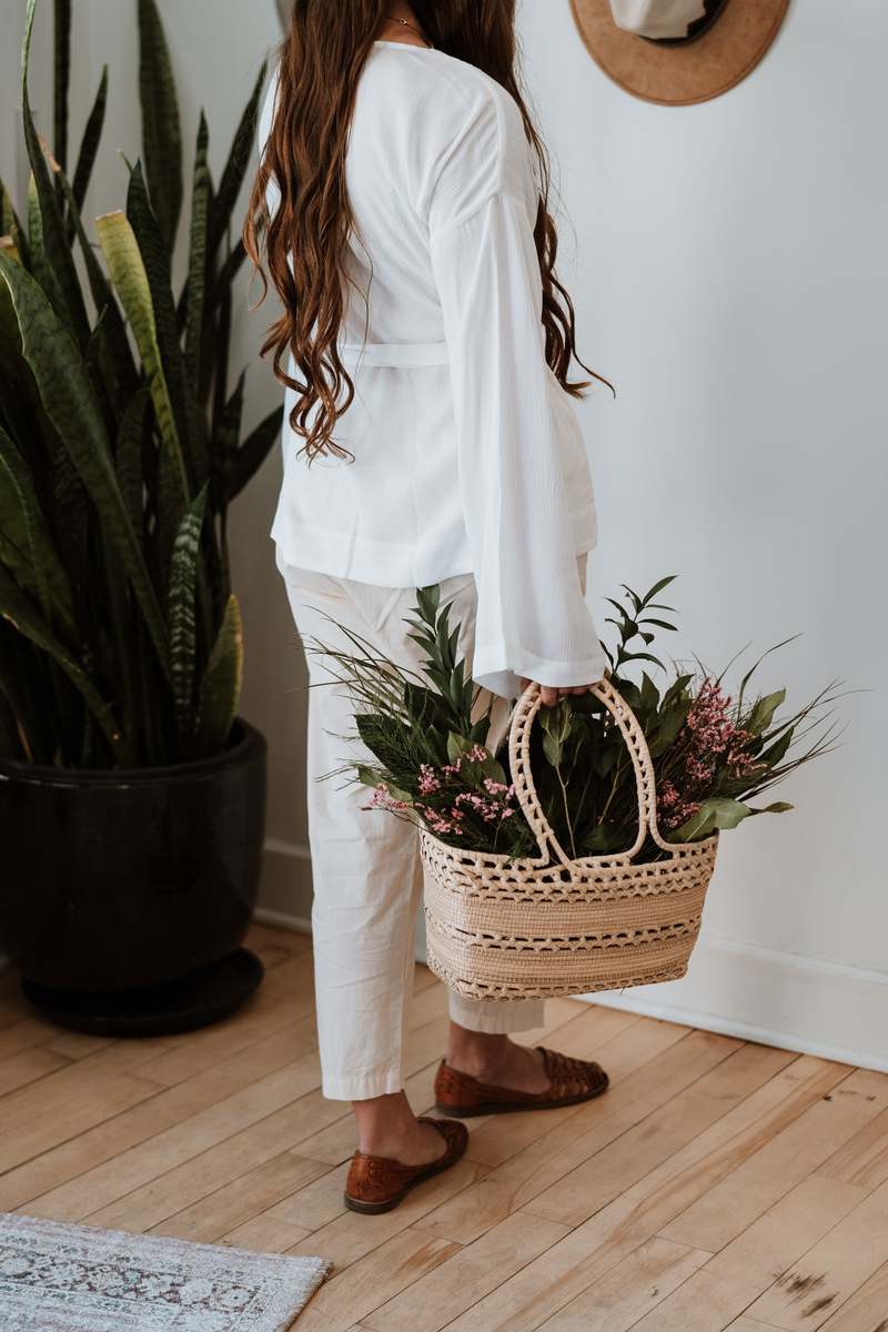 Nary Long Sleeve Wrap Top - White Gauze Nary Long Sleeve Wrap Top - White Gauze