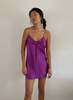 90s 100% Silk Charmeuse Keyhole Slip Dress - Grape - Thumbnail 1