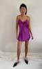 90s 100% Silk Charmeuse Keyhole Slip Dress - Grape - Thumbnail 5