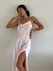 90s 100% Silk Charmeuse Maxi Slip Wedding Guest Dress - Blush Pink - Thumbnail 4