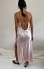 90s 100% Silk Charmeuse Maxi Slip Wedding Guest Dress - Blush Pink - Thumbnail 7