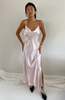 90s 100% Silk Charmeuse Maxi Slip Wedding Guest Dress - Blush Pink - Thumbnail 8