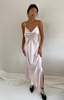 90s 100% Silk Charmeuse Maxi Slip Wedding Guest Dress - Blush Pink - Thumbnail 10