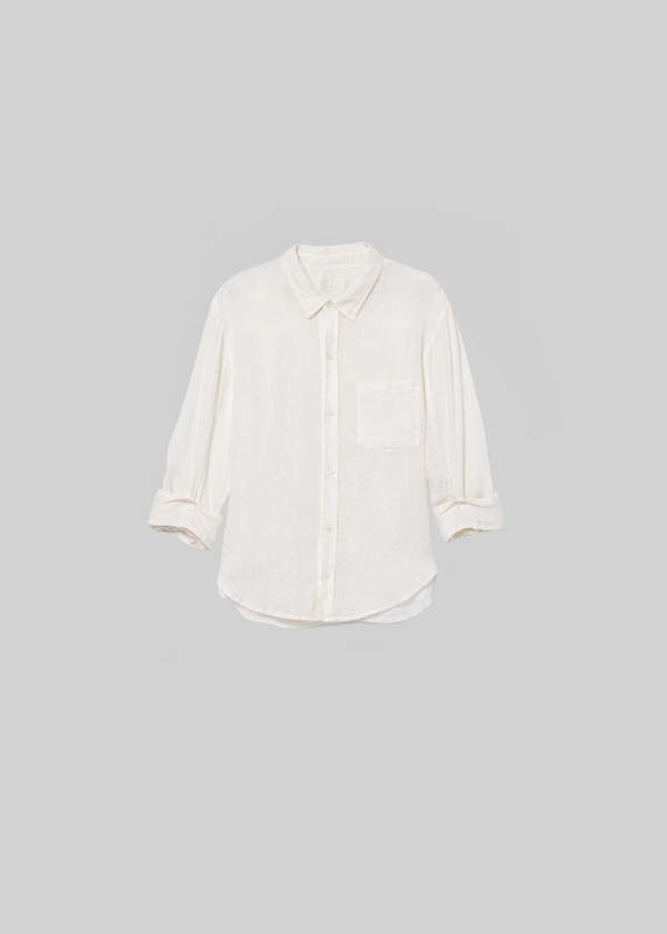 Kayla Shrunken Linen Shirt - True Navy