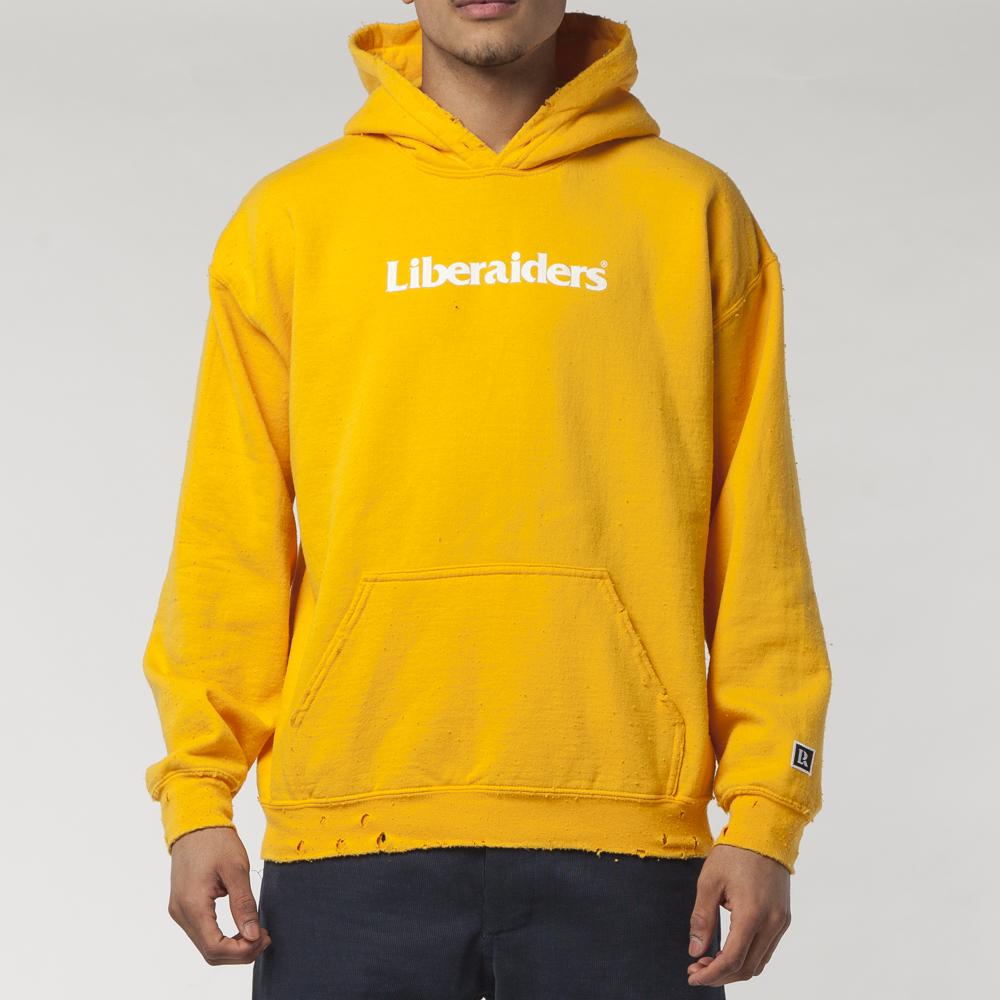 LIBERAIDERS OG LOGO PULLOVER HOODIE - YELLOW | Garmentory