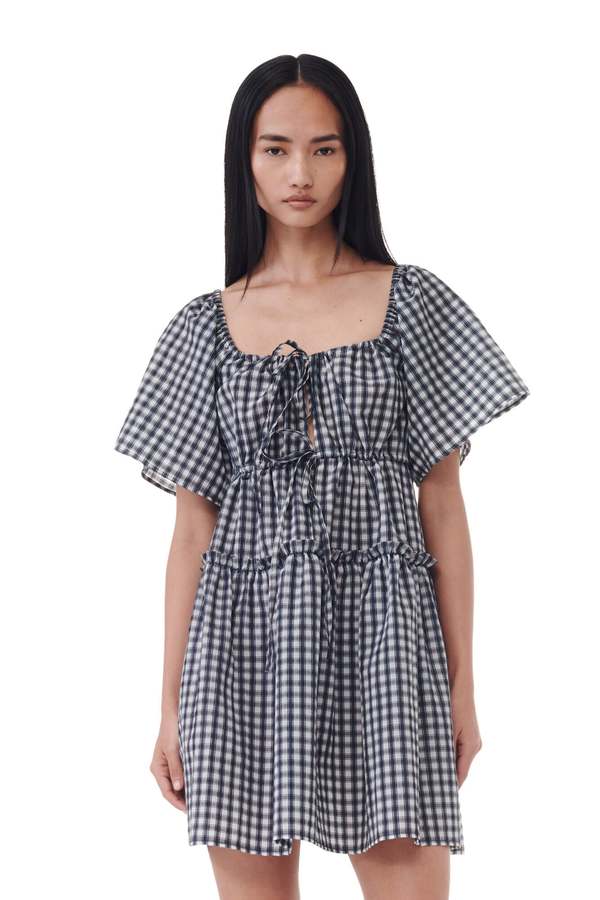 knee length dresses for ladies Hazel Seersucker Mini Dress – No. 14 main image 1