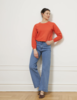 Loup NY Nico Crew Neck Sweatshirt - Vermilion - Thumbnail 3