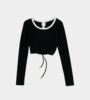 Patou LS Link Rib T-Shirt - Black - Thumbnail 1