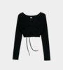 Patou LS Link Rib T-Shirt - Black - Thumbnail 3