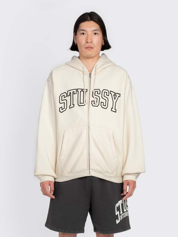 人気 ☆STUSSY☆ OUTLINE ZIP HOODIE IVORY Buy Stussy Outline Zip Hoodie 'Ivory' - 118559 IVOR | GOAT