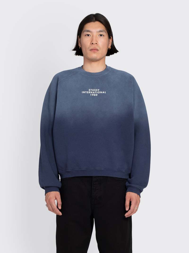 【STUSSY SU24'】Stussy Raglan Sleeve Crew Stussy Raglan Sleeve Crew - Navy | Garmentory
