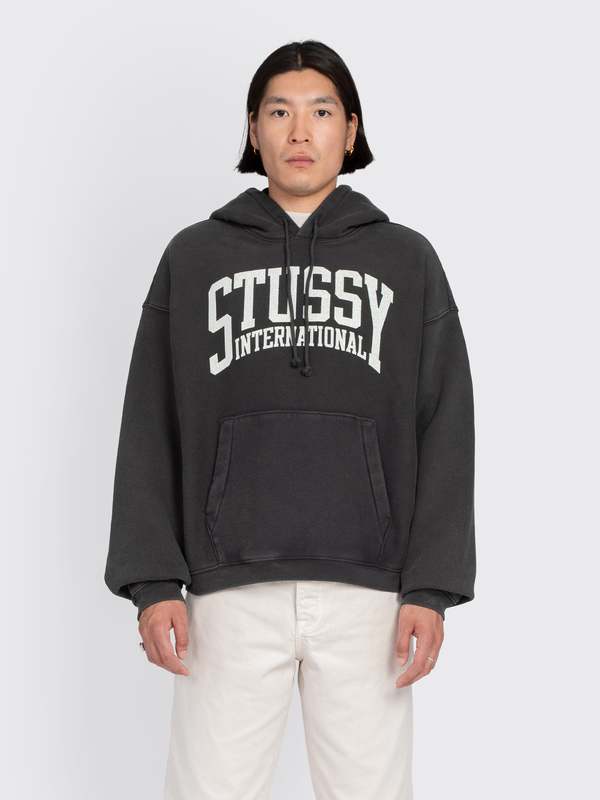 stussy relaxed hoodie　washed black Stussy Relaxed Hoodie Washed Black Men's - FW25 - US