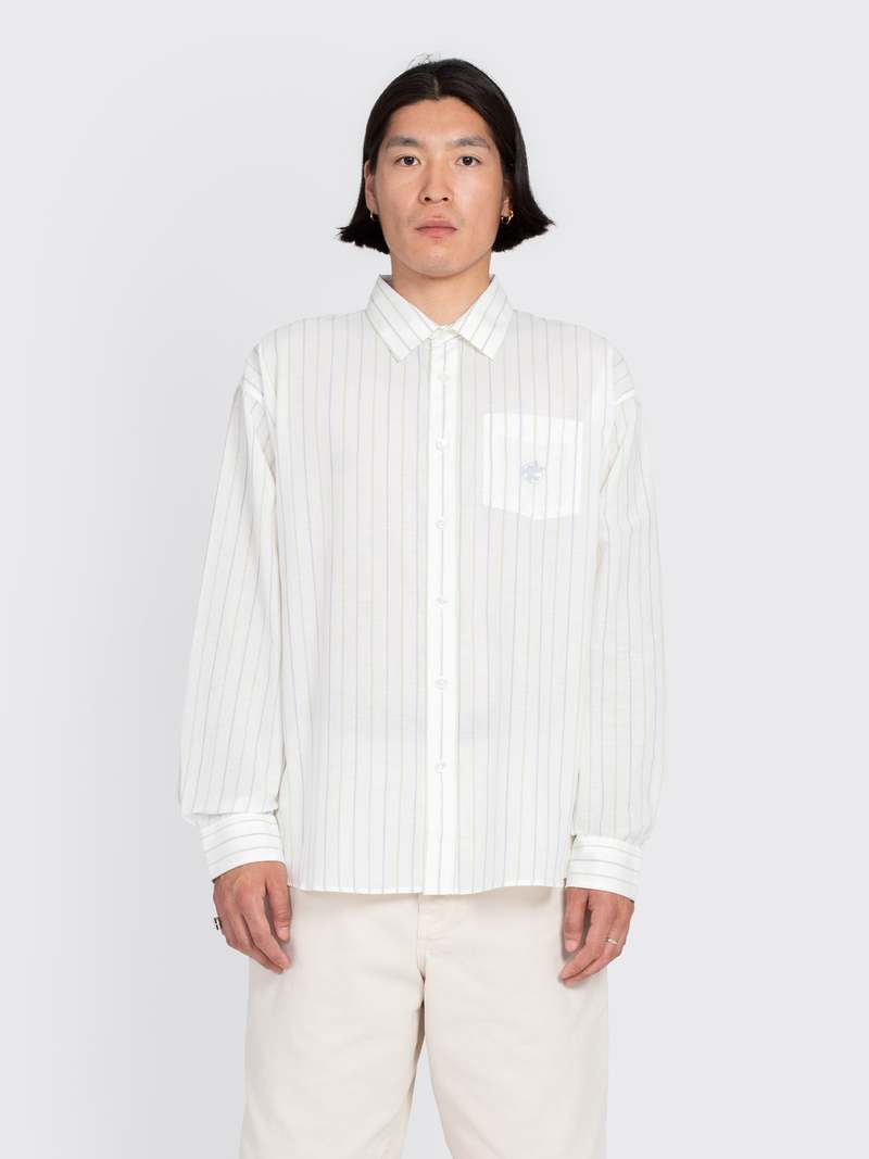 トップス stussy classic stripe shirt Stussy Classic Stripe LS Shirt - white | Garmentory