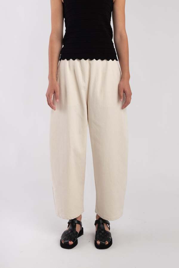 Micaela Greg  Barrel Pant - Cream