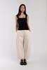 Micaela Greg  Barrel Pant - Cream - Thumbnail 4