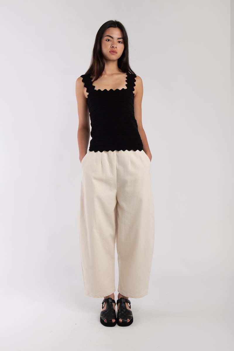 Micaela Greg  Barrel Pant - Cream