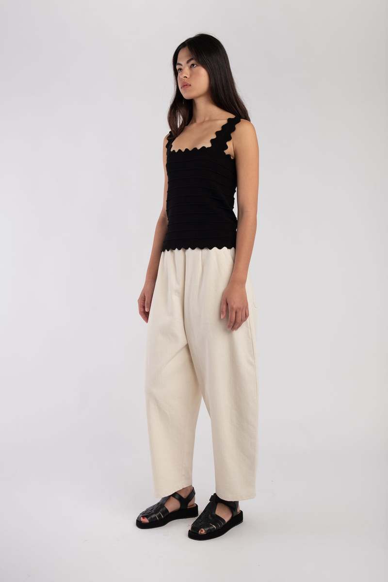 Micaela Greg  Barrel Pant - Cream