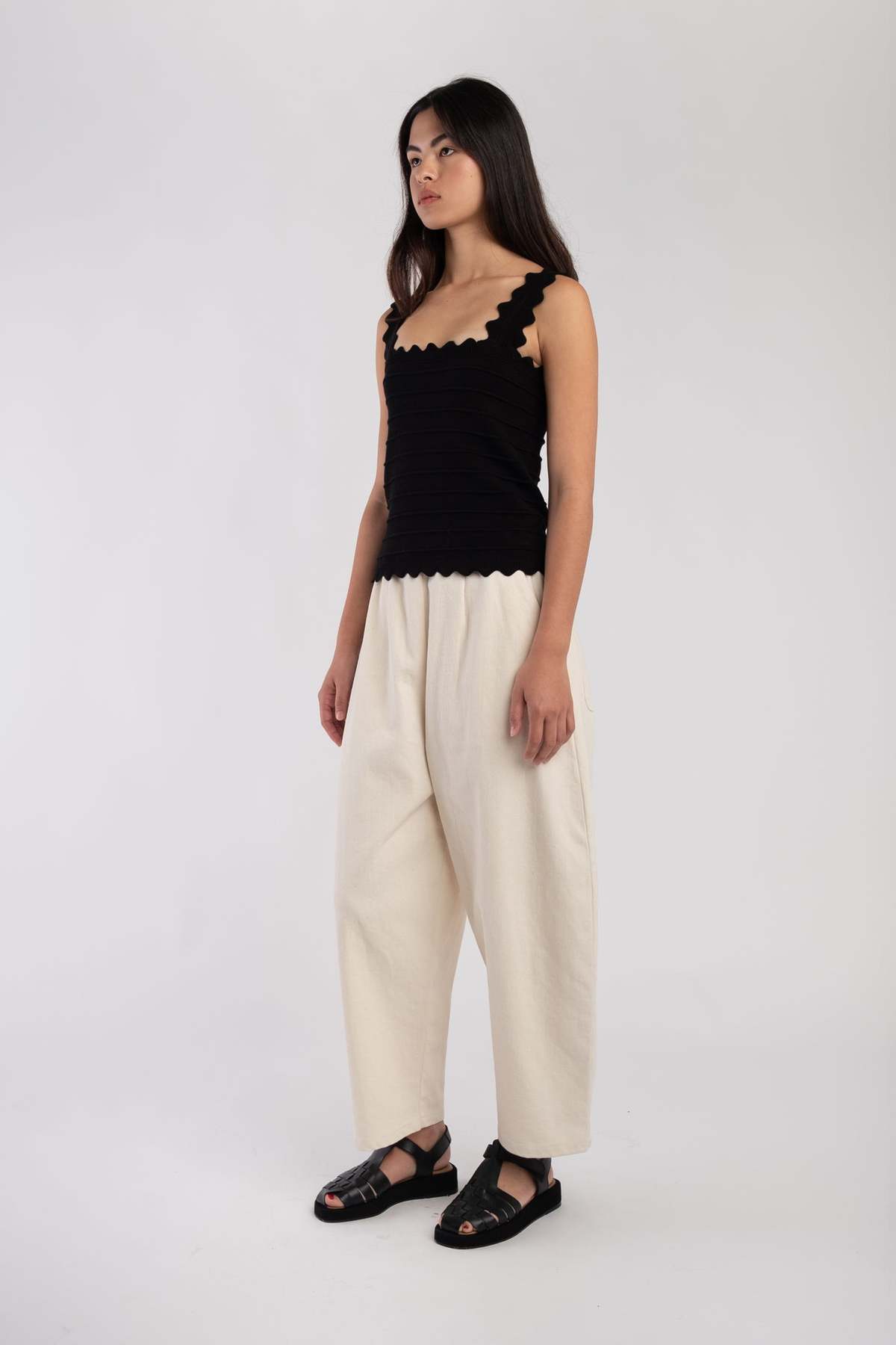 Micaela Greg  Barrel Pant - Cream - Image 6 of 6