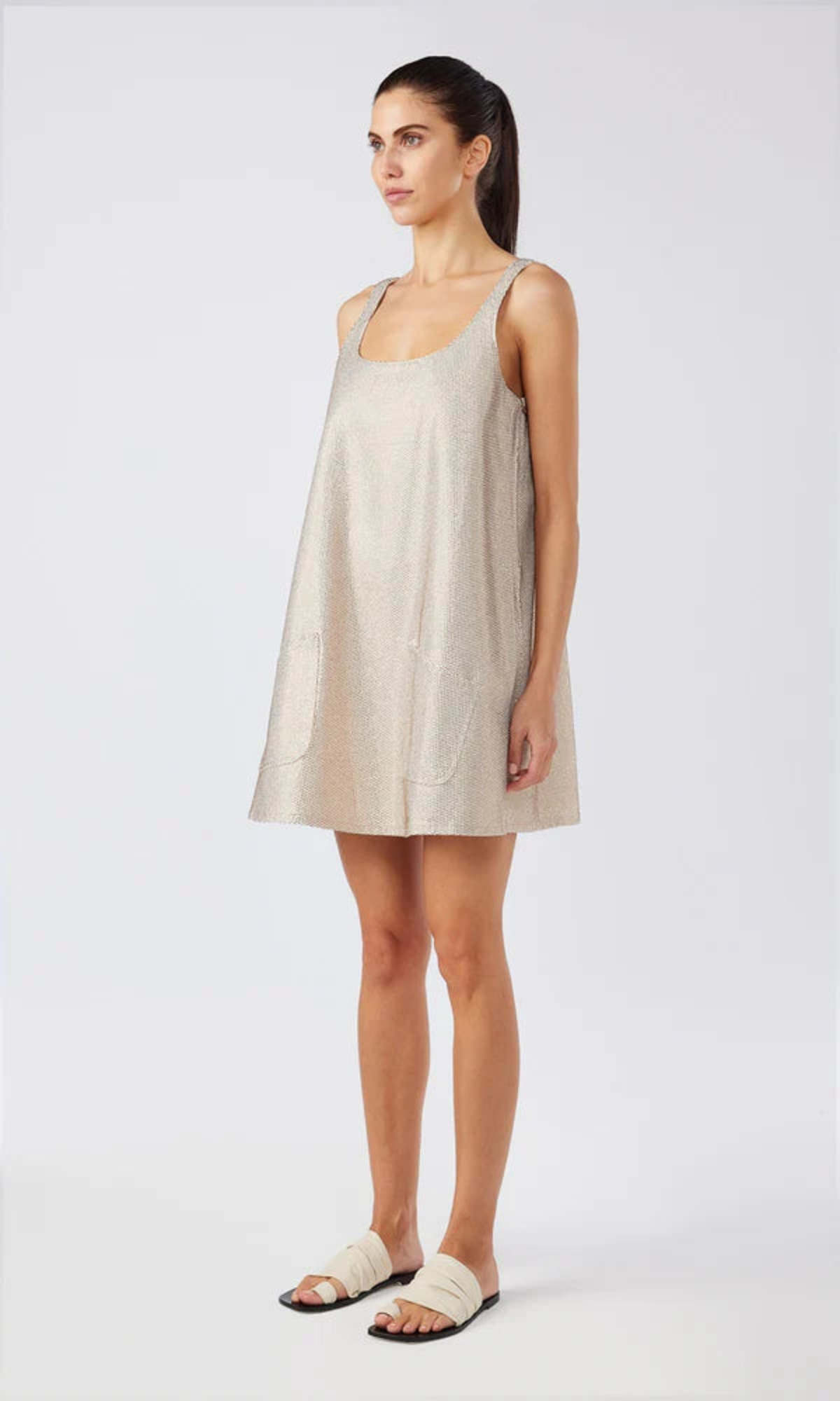 gray dress long sleeve Three-Quarter-Sleeve Long Prom Dress with Glitter Mocha / 2XLarge main image 1
