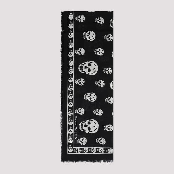 Alexander McQueen Skull Scarf - Black/Ivory | Garmentory