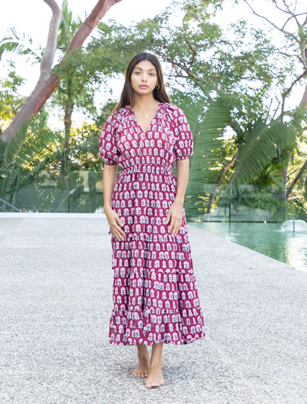 The Fox and The Mermaid Eshana Dress - Block Print | Garmentory