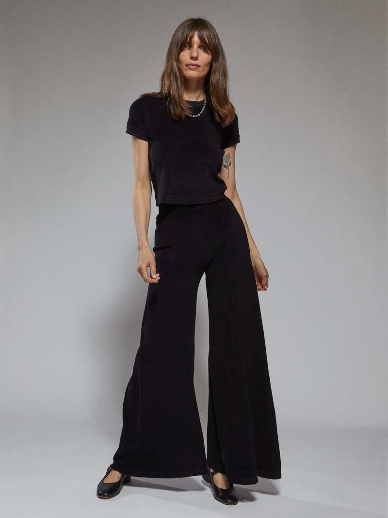 Suzie Kondi The Megalo Terry Palazzo Pants - Black | Garmentory
