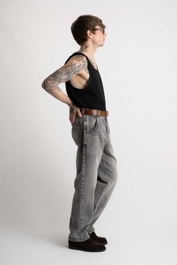 Mfpen グレー デニム ワイドパンツ MFPEN REGULAR JEANS WASHED GREY | TODAY CLOTHING