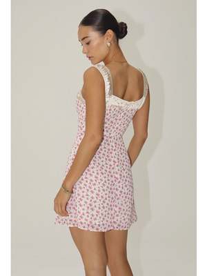 bailey dress in pink floral Women's Red Toile Midi Dress | Avara