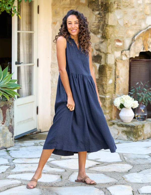 frank and eileen linen shirt dress Frank & Eileen Women's Sleeveless Popover Dress, Daphne, Washed Linen, Size L, White