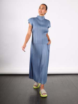 Pleats Please by Issey Miyake Monthly Colors June Top - Steel Blue
