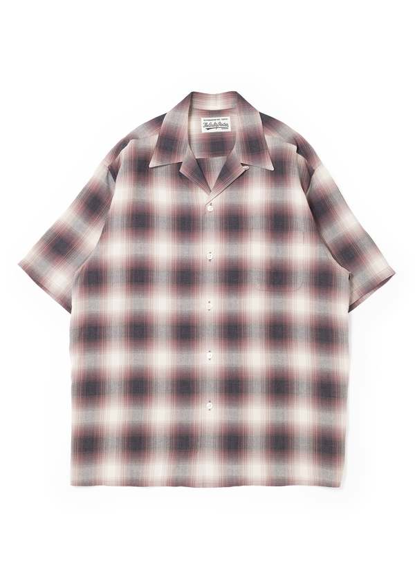 WACKO MARIA CHECK OPEN COLLAR SHIRT L