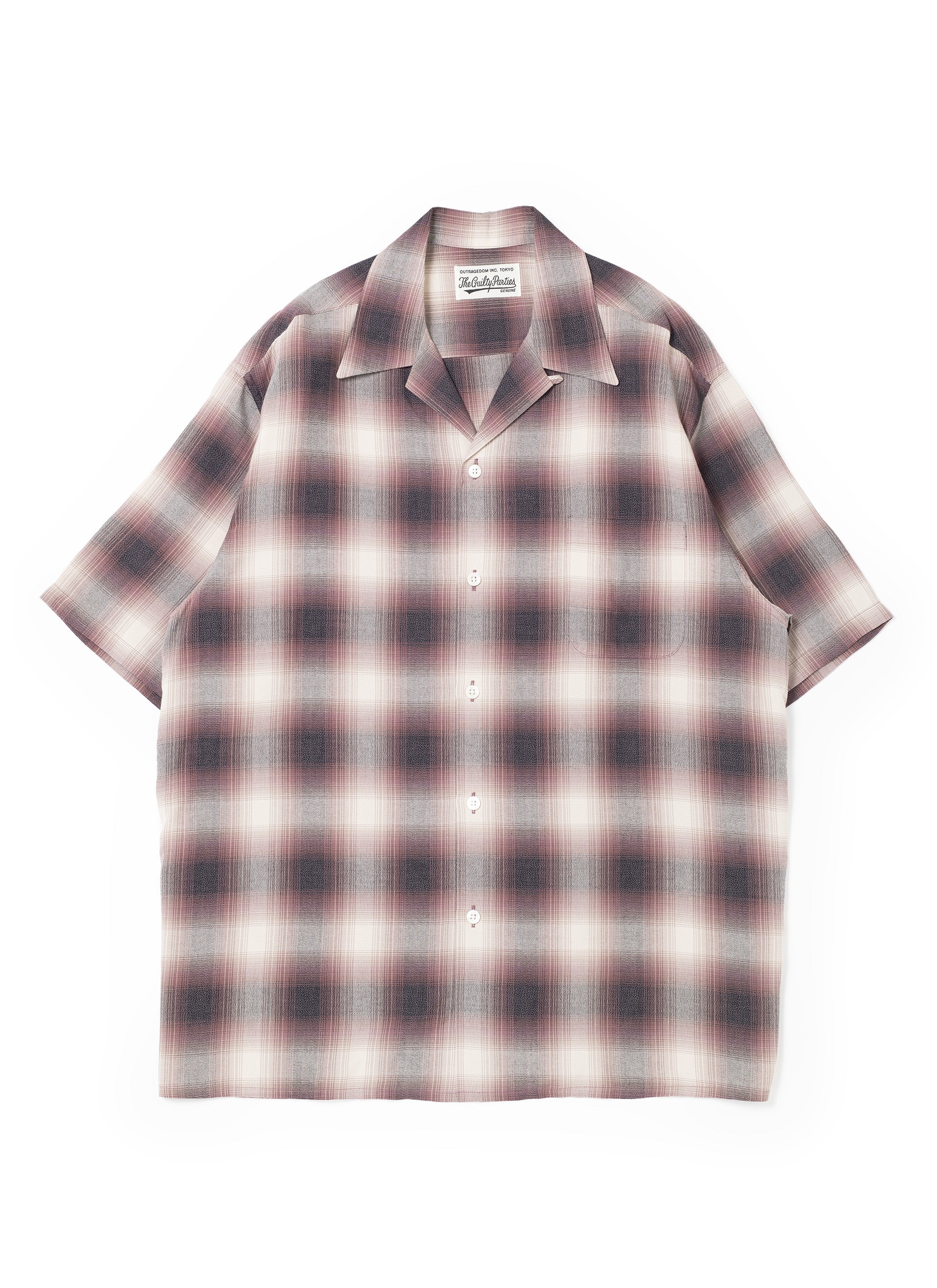 Wacko Maria/guilty Parties Ombre Check Open Collar Shirt