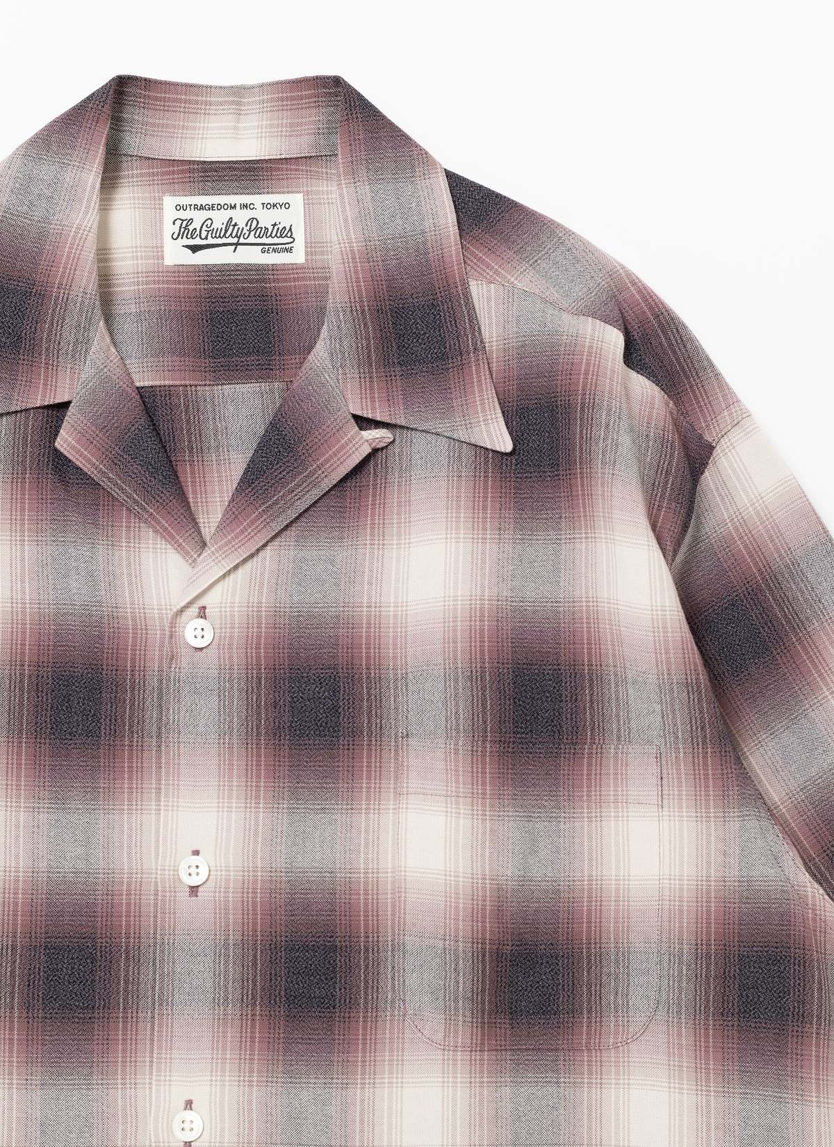 トップス wacko maria OMBRE CHECK OPENCOLLAR SHIRT OMBRE CHECK OPEN COLLAR SHIRT (TYPE-2)【PURPLE】｜WACKO
