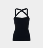 Patou Cross Front Tank Top - Black - Thumbnail 1
