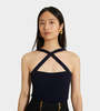 Patou Cross Front Tank Top - Black - Thumbnail 2