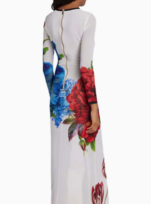 chinese dress ladies alice + olivia Women's Delora Maxi Dress, Garden Brunch Black, 12 at Amazon  Women's Clothing store main image 1