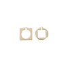 Jacquemus Les Creoles Rond Carre Earring - Light Gold - Thumbnail 2
