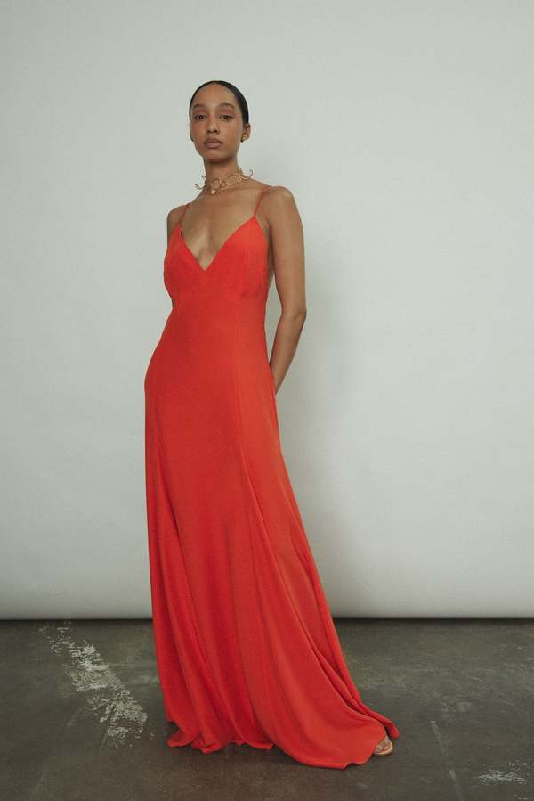 Kamperett Simone Slip Dress - Vermilion | Garmentory
