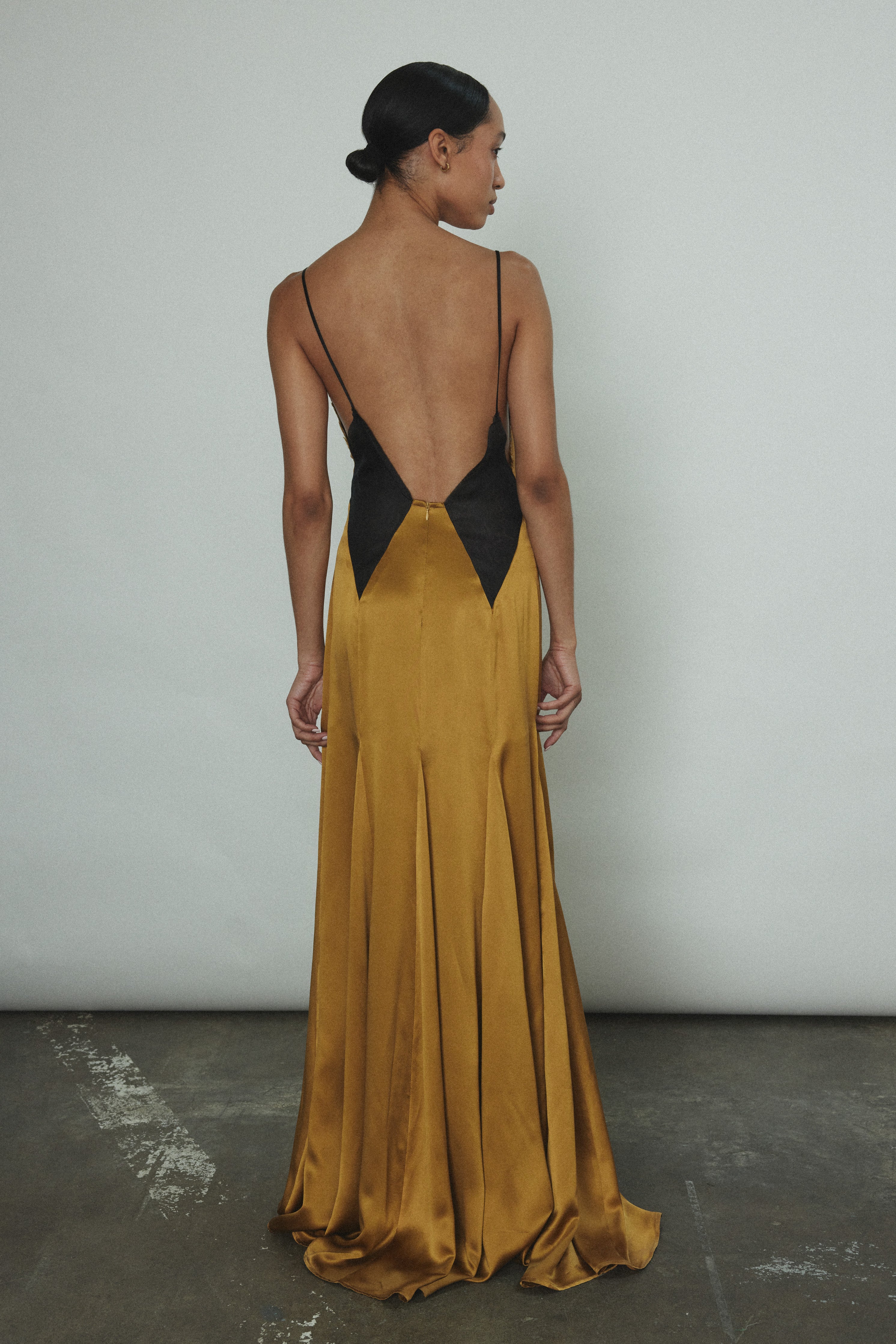 Kamperett Simone Slip Dress - Brass | Garmentory