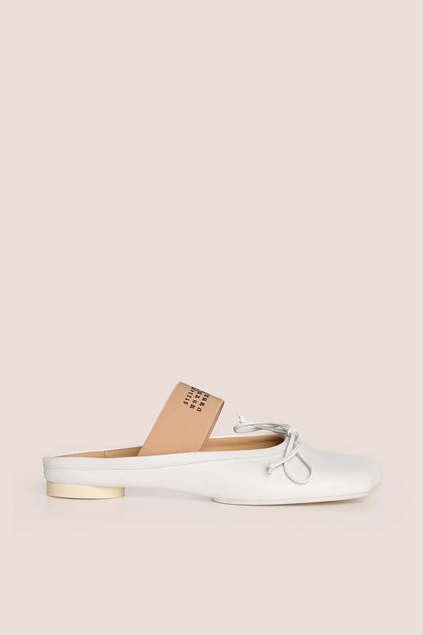 【値下げ】MM6 Ballerina Cream 35 パンプス Anatomic-numbers-straps-