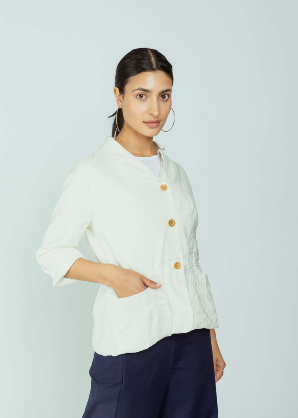 ジャケット・アウター [H+HANNOH WESSEL) WESSEL LINEN JACKET H+HANNOH WESSEL) WESSEL LINEN JACKET - メルカリ