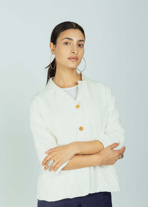 H+ Hannoh Wessel Hannoh Natural Linen Silk Vela Jacket - Natural