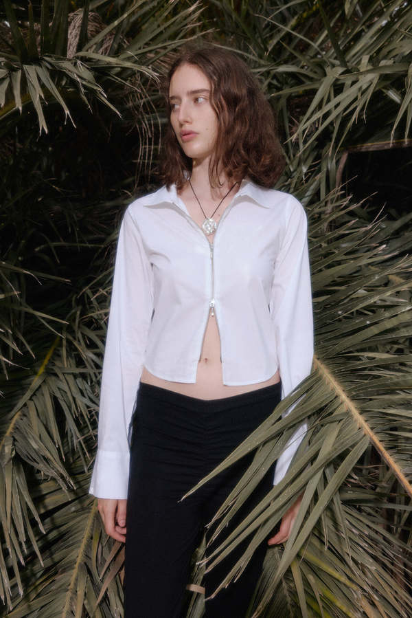 Muse the Label Sika Zip Shirt - White | Garmentory